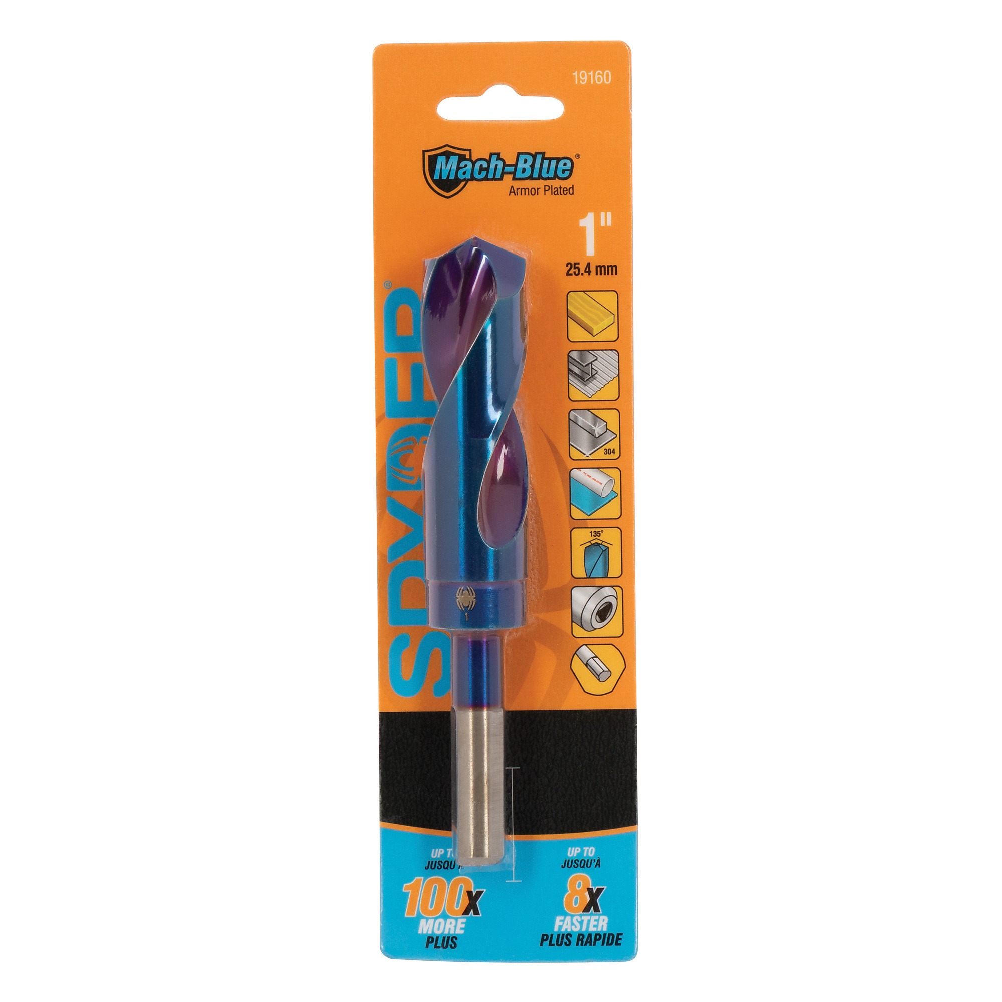 Spyder 1-Inch  Tri-Flat Shank S&D Drill Bit 19160